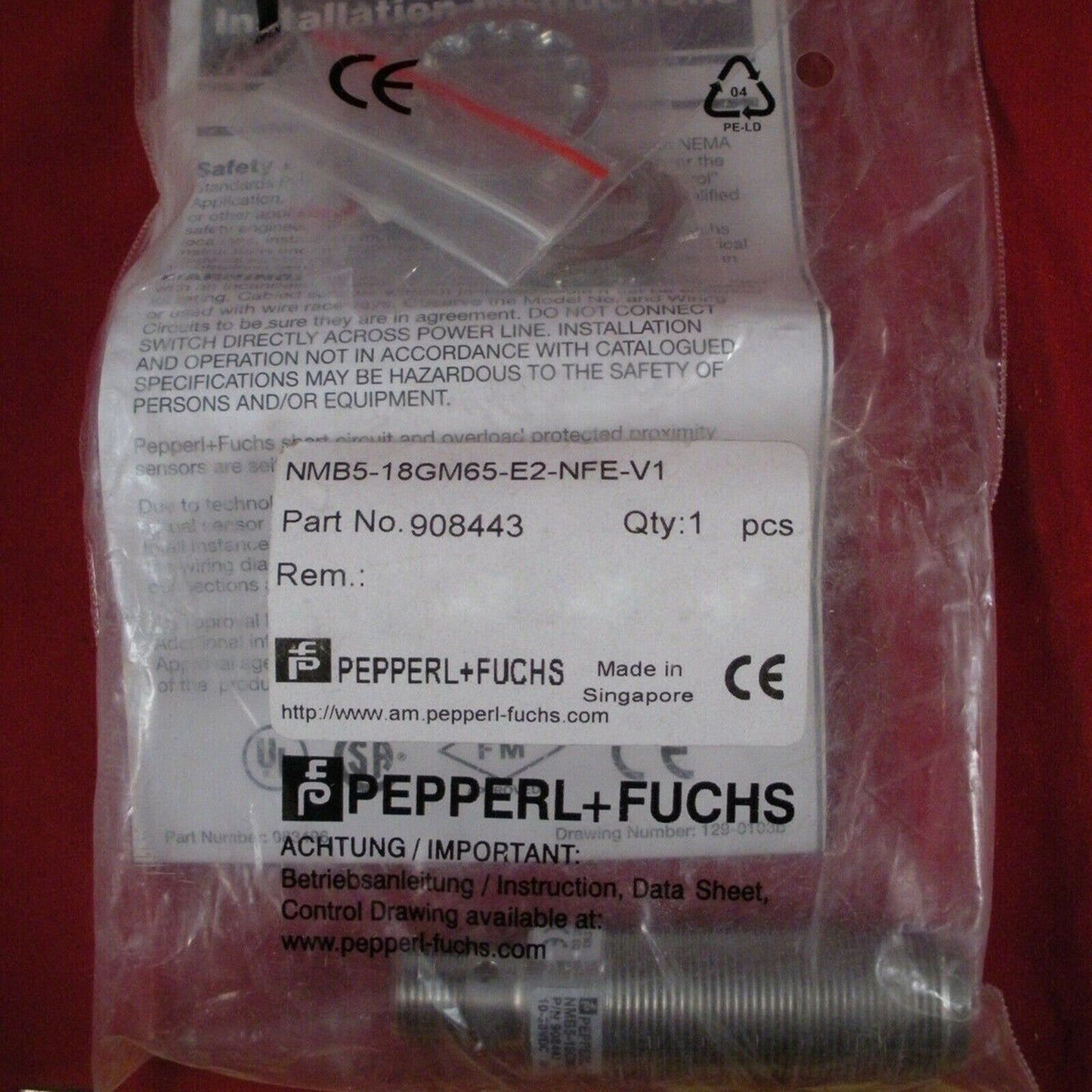 Proximity Sensor Switch NMB5-18GM65-E2-NFE-V1 by Pepperl+Fuchs - PEPPERL+FUCHS
