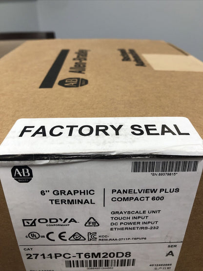 Allen Bradley 2711PC-T6M20D8 PanelView Plus 600 FACTORY SEALED - ALLEN BRADLEY