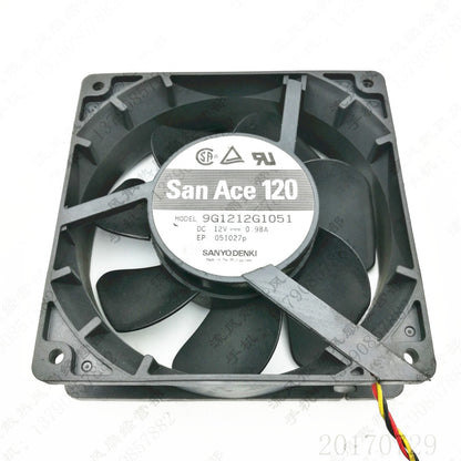Sanyo 9G1212HG1051 12038 DC12V 0.98A 12CM 3-Wire Server Cooling Fan