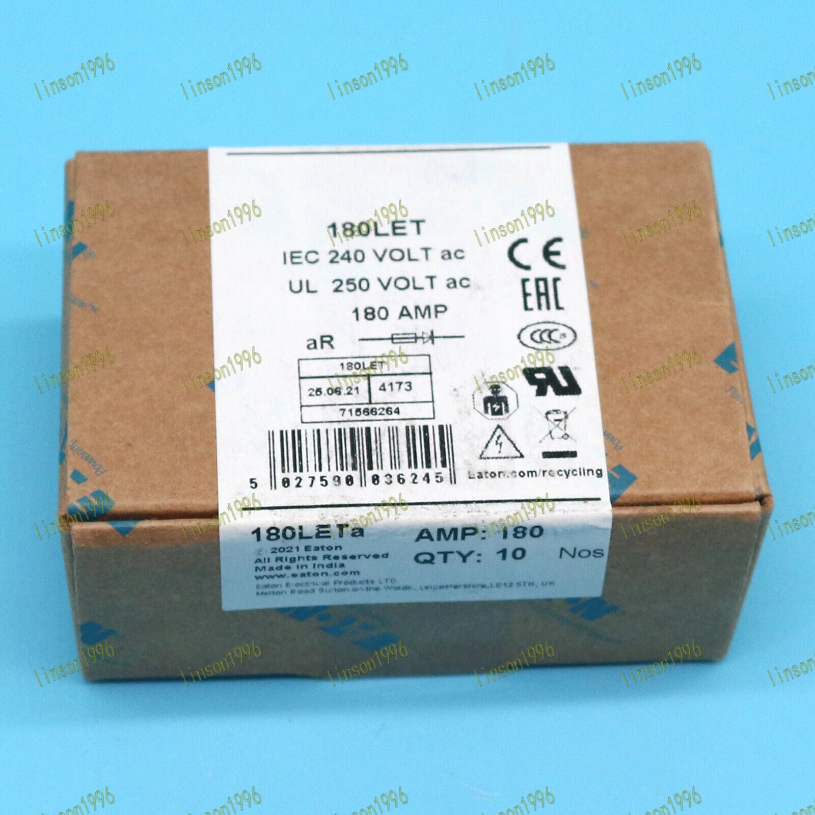 10PC Eaton Bussmann BS88:4 180A 240VAC Fuse in Box - EATON BUSSMANN