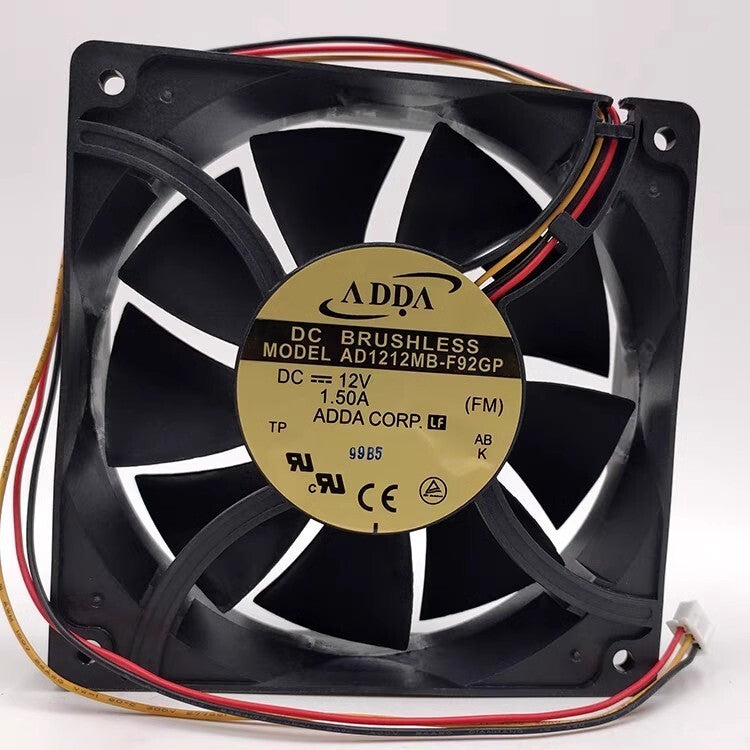 ADDA AD1212MB-F92GP 12038 DC12V 1.50A 12CM 3-Wire Silent Cooling Fan