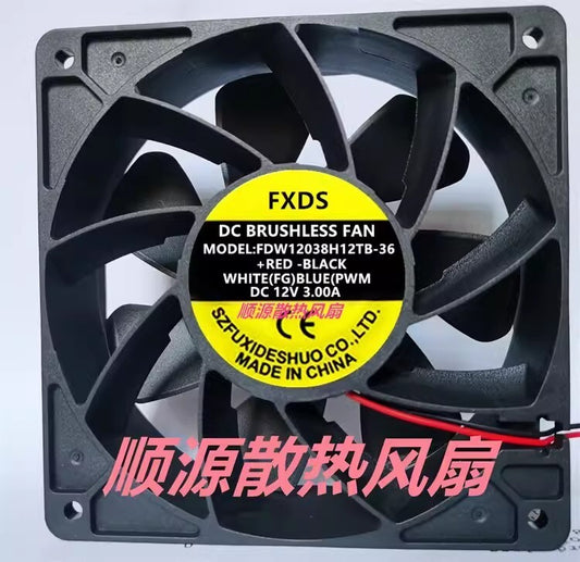 FXDS FDW12038H12TB-36 DC12V 3.00A 2-Wire Cooling Fan