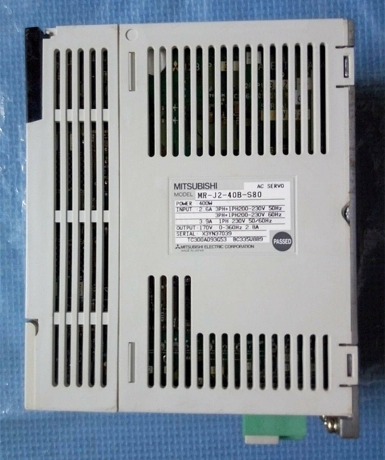 Used Mitsubishi MR-J2-40B-S80 servo drive in good condition - MITSUBISHI