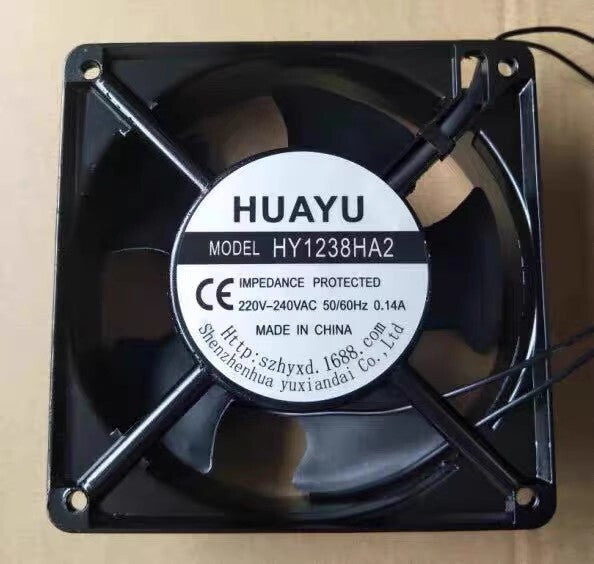 HUAYU HY1238HA2 12038 AC220V-240V 0.14A Metal Cooling Fan