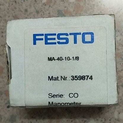 1-PC FESTO MA-40-10-1/8 Pressure Gauge Spot Stock - FESTO