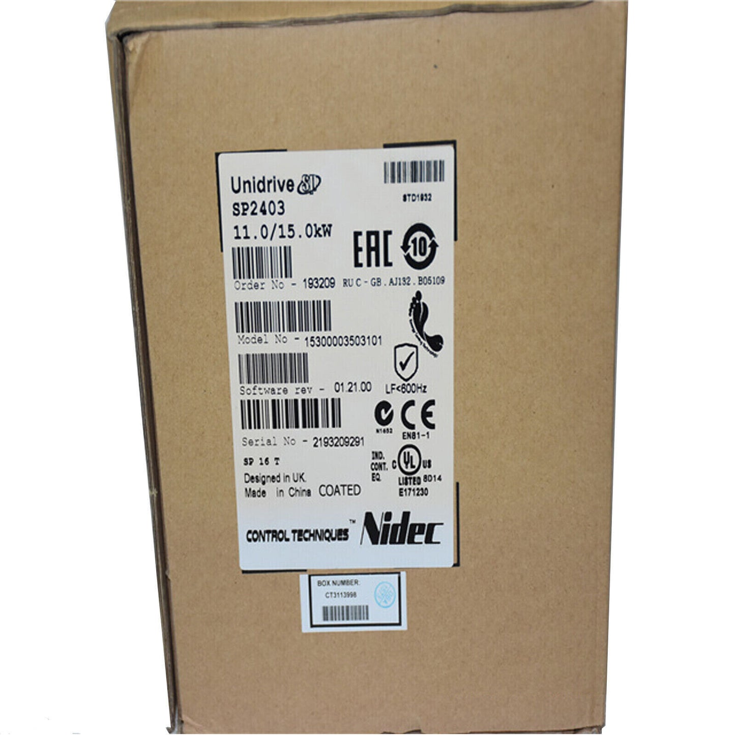 new Nidec = Emerson SP2403 Control Techniques Unidrive SP 11kW Inverter Drive - NIDEC