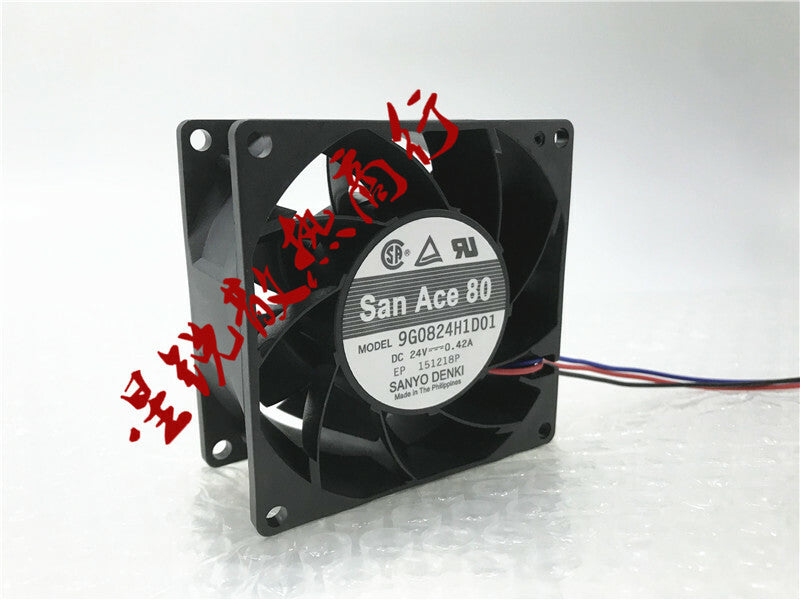 1pcs SANYO 9G0824H1D01 DC 24V 0.42A 8cm large air volume chassis cooling fan