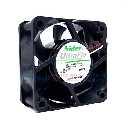 Nidec U60T24MS3A7-53 6025 DC24V 0.09A 6CM 3-Wire Inverter Cooling Fan