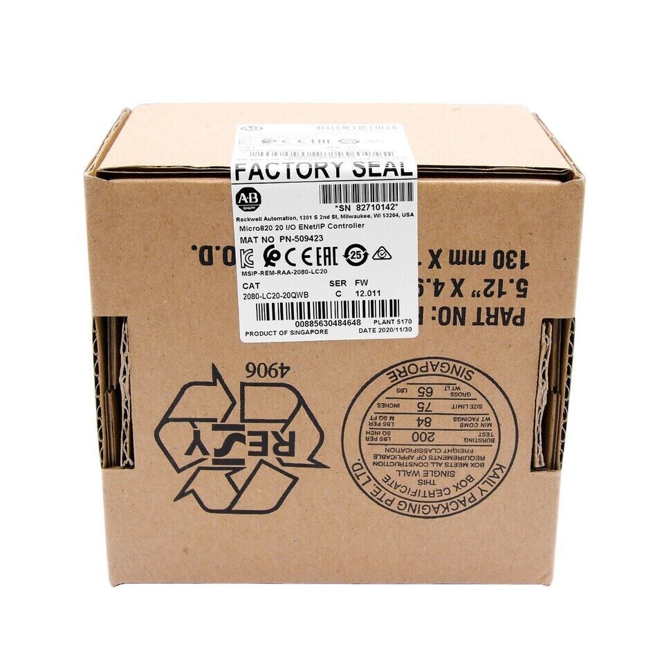 Allen Bradley Micro820 PLC 2080-LC20-20QWB Ethernet Controller - ALLEN BRADLEY