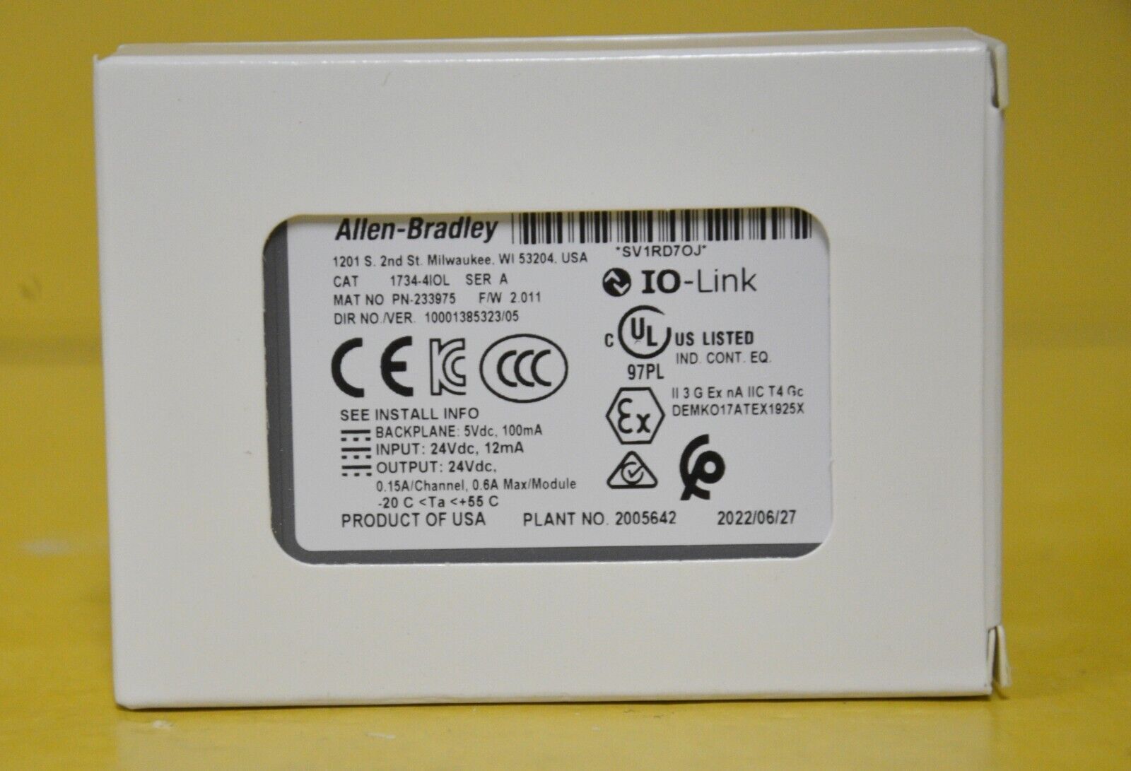 Allen Bradley 1734-4IOL Ser A Point 4-Ch IO-Link Module - ALLEN BRADLEY