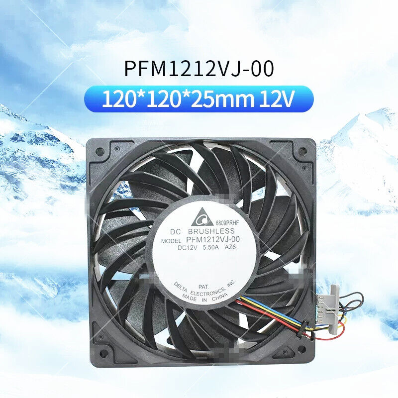 new Delta PFM1212VJ-00 12025 12cm 12V 5.5A High-speed Super-violent Fan 4-wire - DELTA