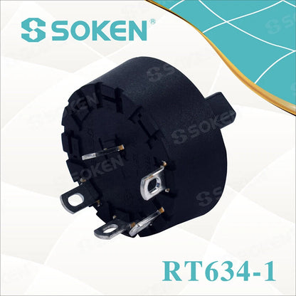 2pcs SOKEN RT634-1 5 pins Heater rotary switch Electric oven switch #un