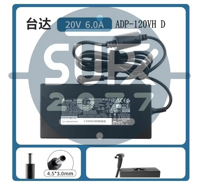 1X Adapter MSI GF63 Thin 11SC-430CA ADP-120VH D AC Power Charger 20V 6A 120W #