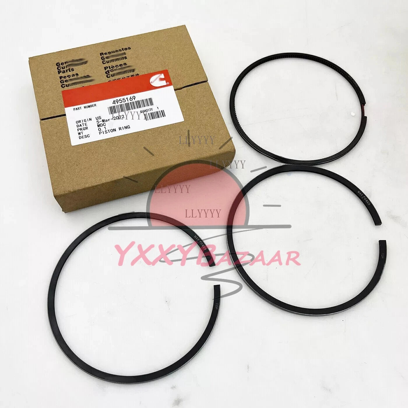 6PCS Piston & Piston Rings Kit Fits For 07-19 Dodge Ram 6.7 Cummins 4955520