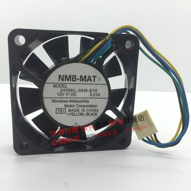 NMB-MAT 2406KL-04W-B76 6CM 6015 12V 0.21A 4-wire PWM chassis cooling fan