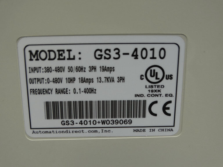 AUTOMATION DIRECT GS3-4010 DRIVE - AUTOMATION DIRECT