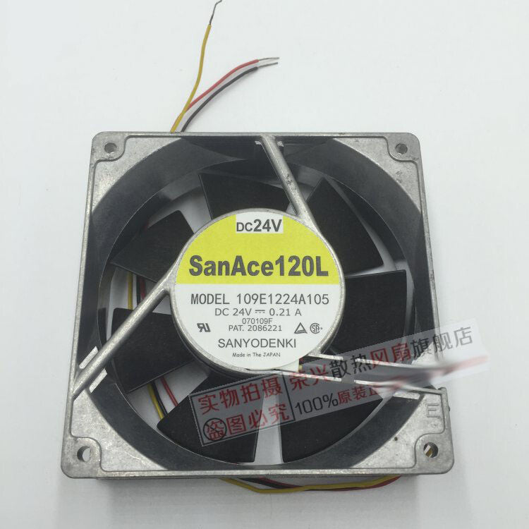 Sanyo 109E1224A105 DC24V 0.37A 12CM 12038 120*120*38mm 3pin fan