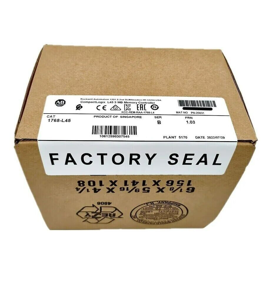 New Factory Sealed AB 1768-L45 SER B 3 MB Memory Controller - COMPACTLOGIX