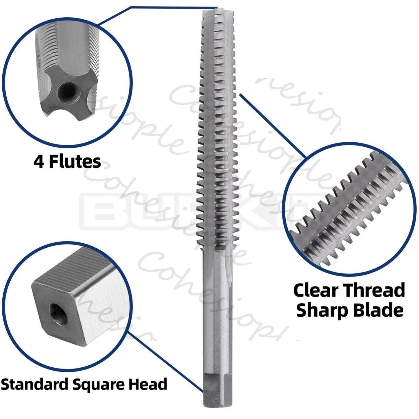 ACME 1"-5 Trapezoidal Tap Right Hand, HSS 1" x 5 Trapezoidal Thread Tap