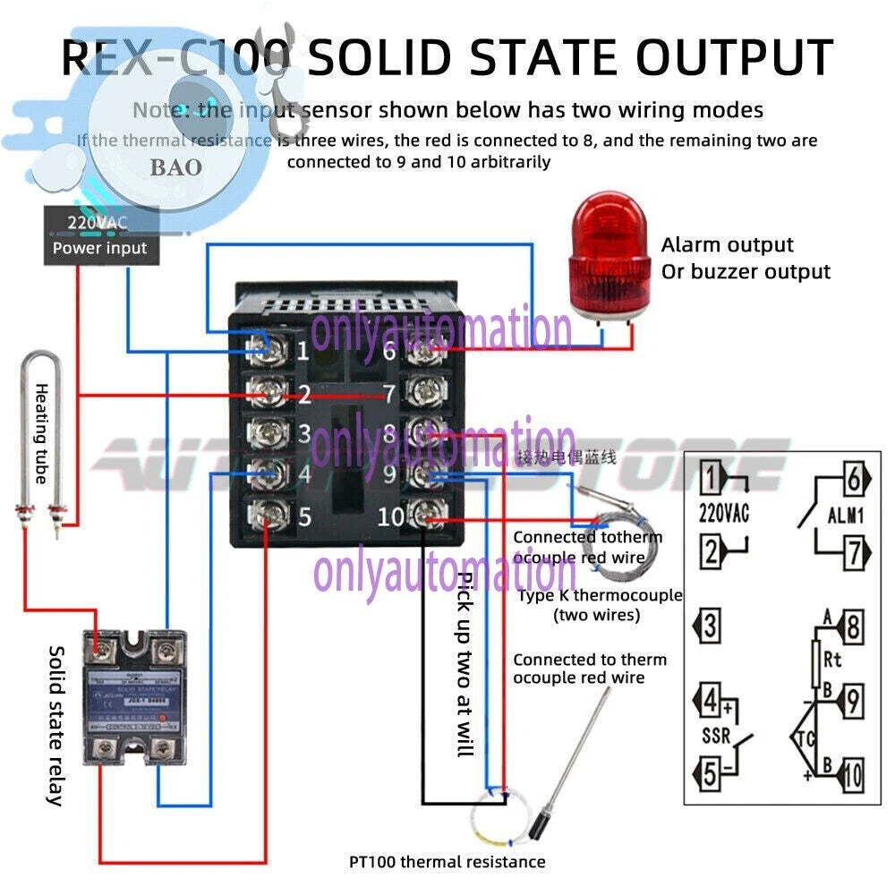 REX-C100 Digital PID Thermostat temperature Controller SSR output K Thermocouple