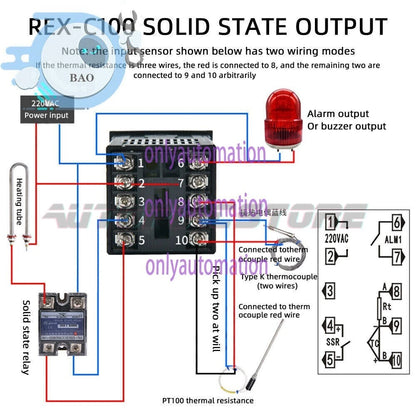 REX-C100 Digital PID Thermostat temperature Controller SSR output K Thermocouple