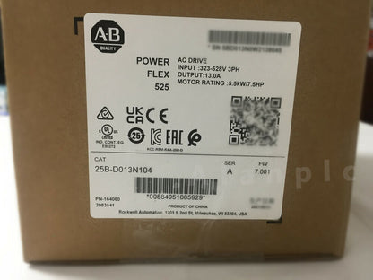 NEW FACTORY SEALED ALLEN BRADLEY 25B-D017N104 SER A POWERFLEX 525 AC DRIVE - ALLEN BRADLEY