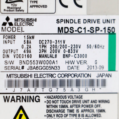 used 1PCS Mitsubishi Drive MDS-C1-SP-150 tested - MITSUBISHI