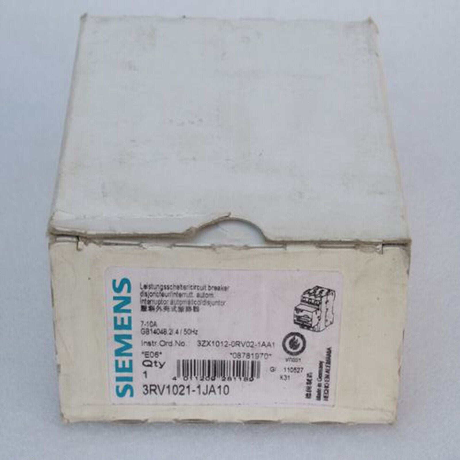 new SIEMENS 3RV1021-1JA10 Circuit Breaker