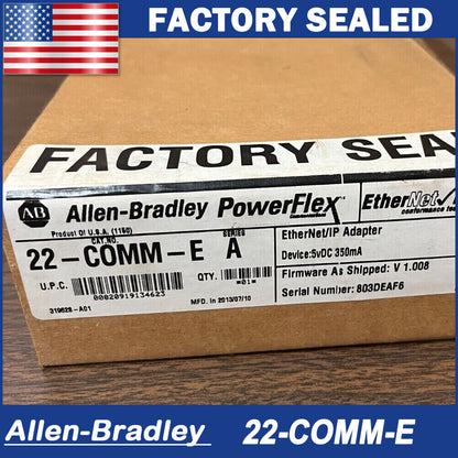 New Factory Sealed AB 22-COMM-E SER A PowerFlex Ethernet/IP Comm Adapter - NEW FACTORY SEALED
