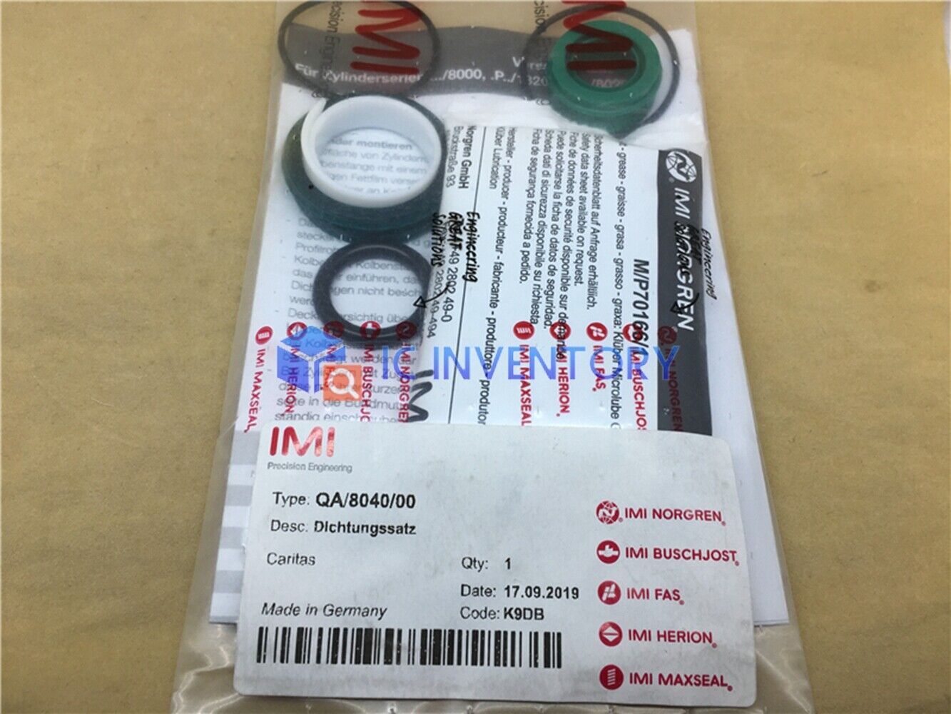 NORGREN QA-8040-00 Cylinder Service Kit - NORGREN