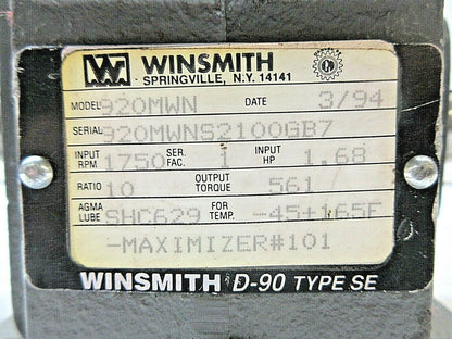 WINSMITH 920MDN Speed Reducer - WINSMITH