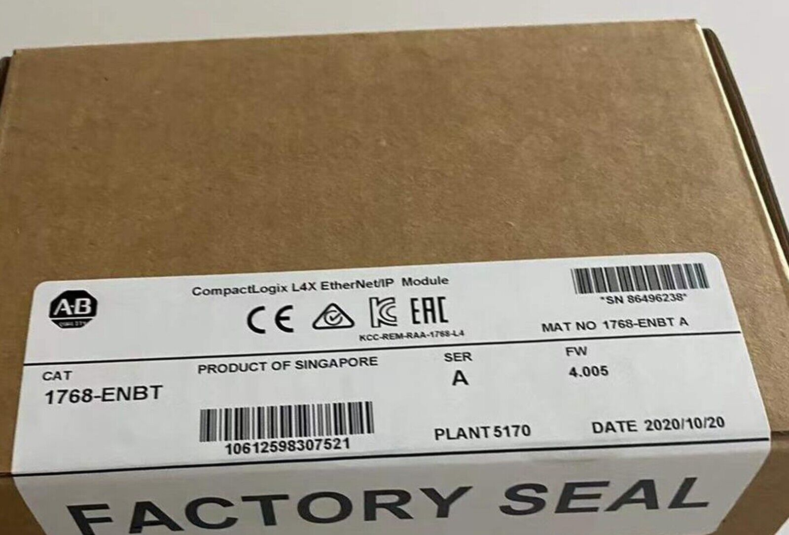 new ab 1768-enbt compactlogix ethernet/ip communication module