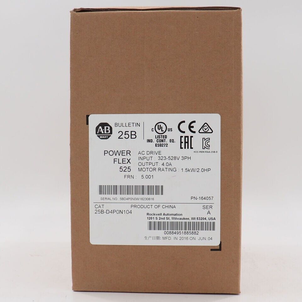 Allen Bradley 25B-D4P0N104 1.5kW AC Drive | High Efficiency Industrial Motor | New In Box | Allen Bradley Drives - ALLEN BRADLEY
