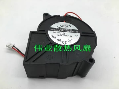 ADDA AB07512UB300100 7530 DC12V 0.60A 2-Pin High Airflow Turbo Cooling Fan