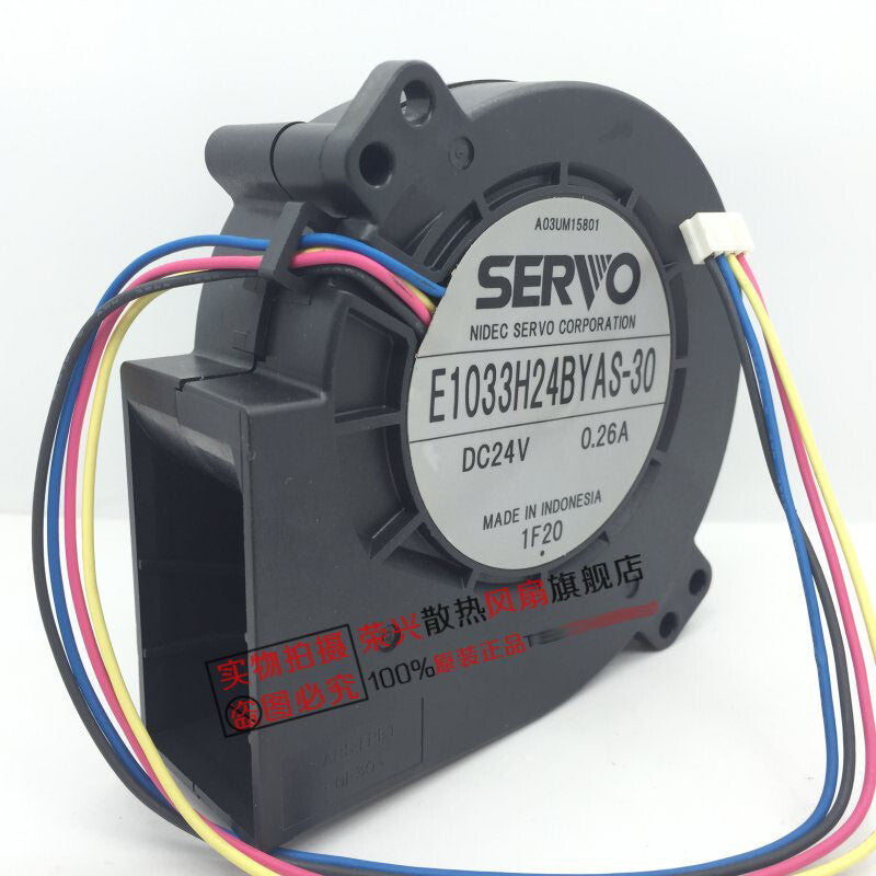 Japan Servo E1033H24BYAS-30 24V 0.26A 97x97x33mm Turbo Cooling Fan