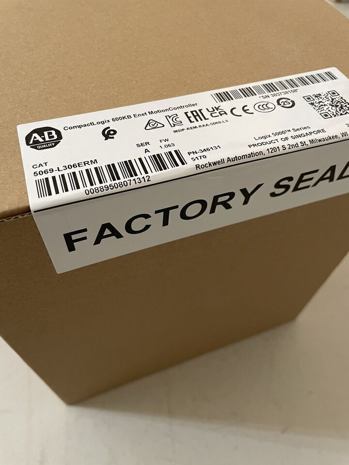 Allen-Bradley 5069-L306ERM CompactLogix 600KB Enet Motion Controller New Sealed - ALLEN-BRADLEY