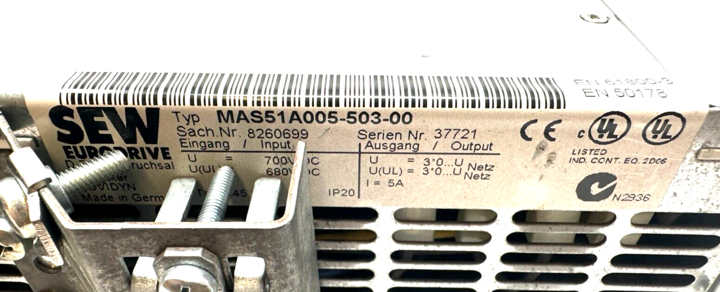 used Sew Eurodrive MAS51A005-503-00 Movidyn Servo Drive - SEW EURODRIVE