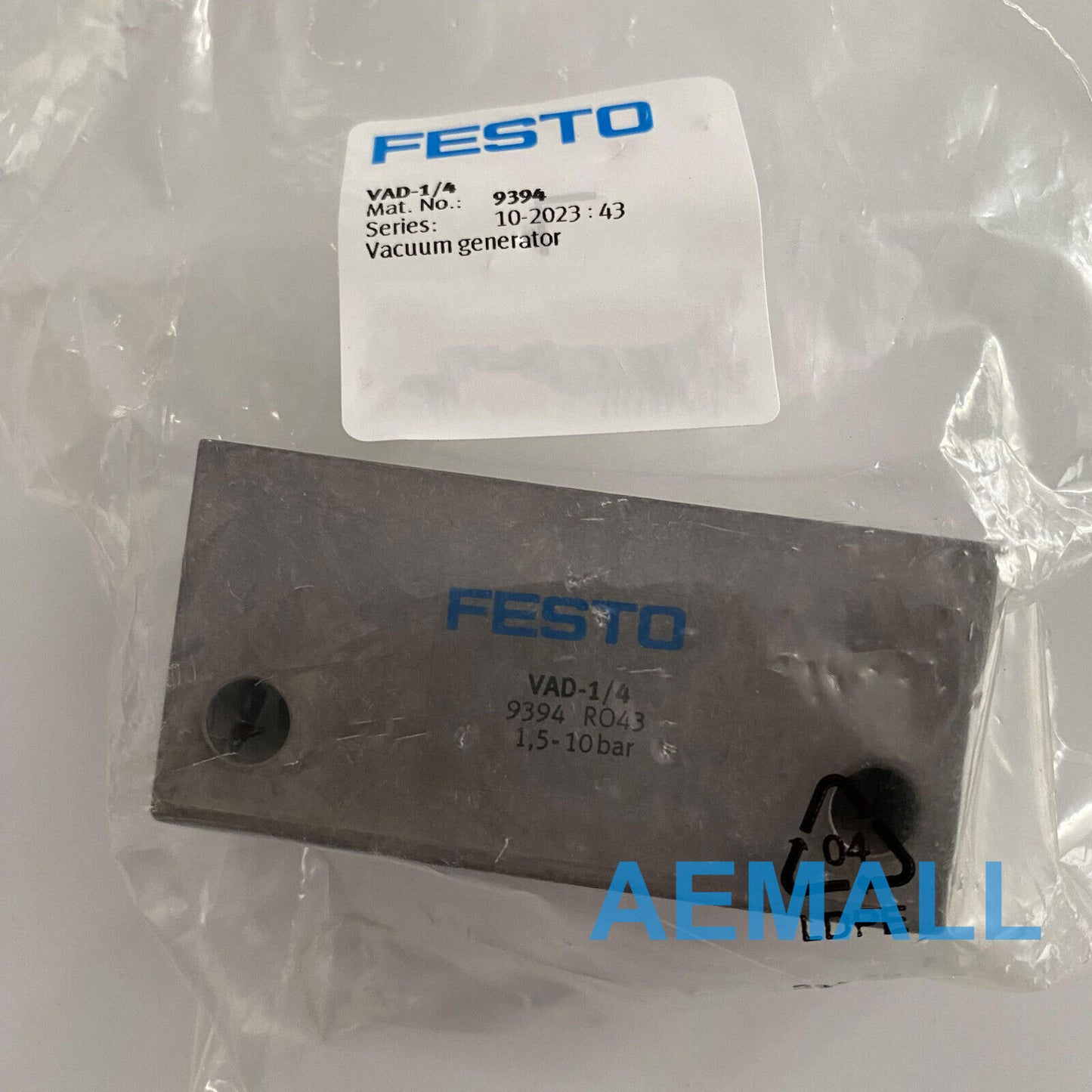 1pcs Festo VAD-1/4 9394 Vacuum Generator VAD-1/4 9394