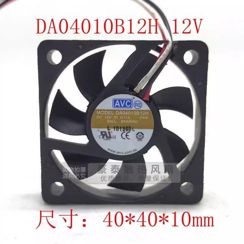 new AVC DA04010B12H 4010 DC12V 0.11A 4CM 3-Wire Dual Ball Cooling Fan