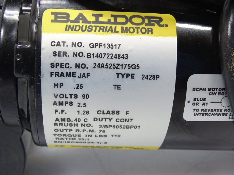 Baldor Reliance GPF13517 Motor - BALDOR