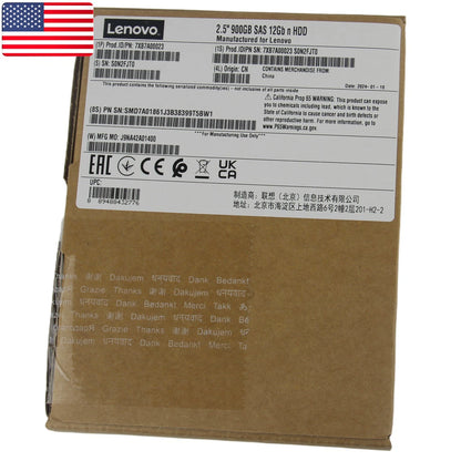 Lenovo 00YK012 7XB7A00023 2.5 " 900GB 15K SAS 12G HDD HARD DRIVE - US Stock