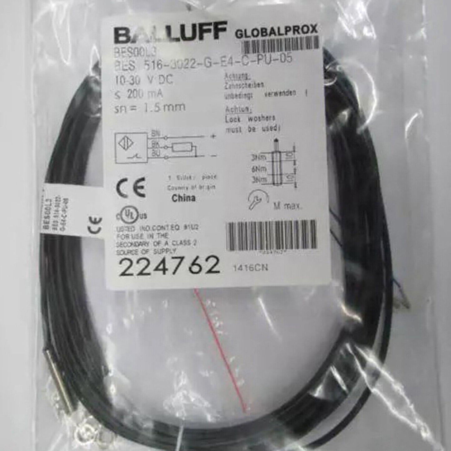 ONE BALLUFF Proximity Switch BES 516-3022-G-E4-C-PU-05 - BALLUFF