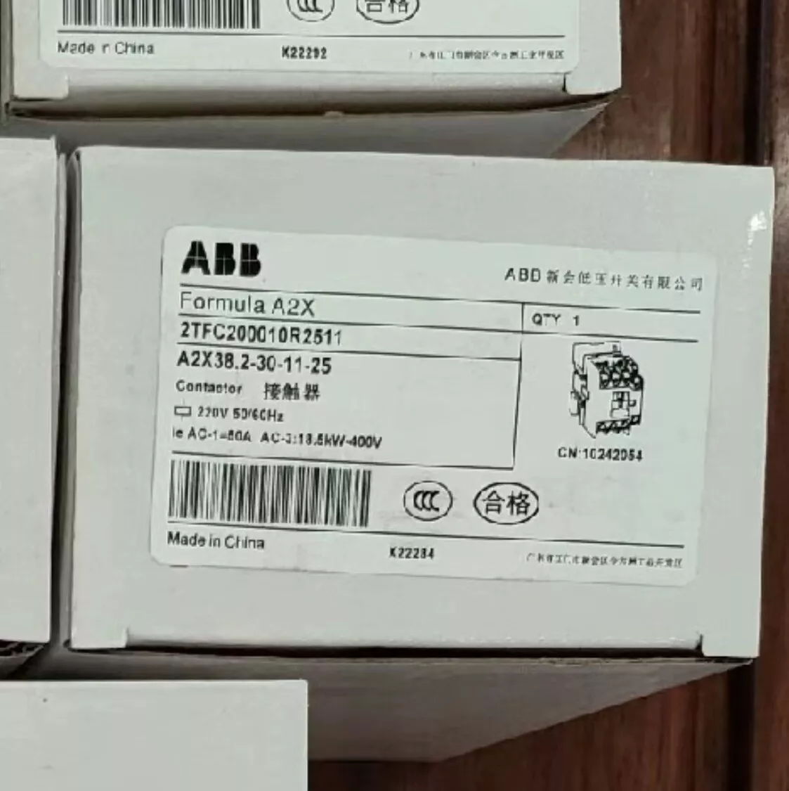 ABB A2X38.2-30-11-25 220V50/60HZ Contactor - ABB