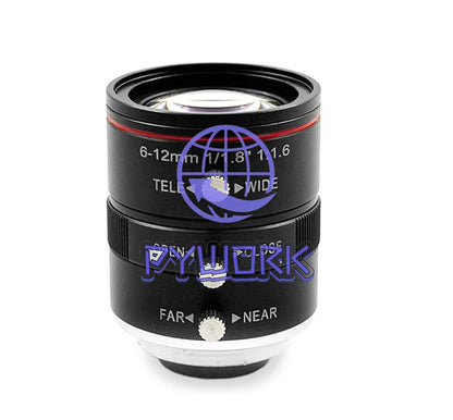 HD 3MP Industrial Lens 6-12mm Manual Zoom C-mount 1/1.8" FA Machine Vision