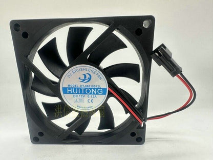 new 1 PCS HUITONG Fan HT-08015S12L DC 12V 0.12A 8015 8cm 2 wire cooling fan - HUITONG