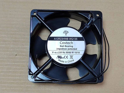 Costech Fan A12R23HWB WQ135 AC230V 12038 12CM 2 wire aluminum frame fan - COSTECH