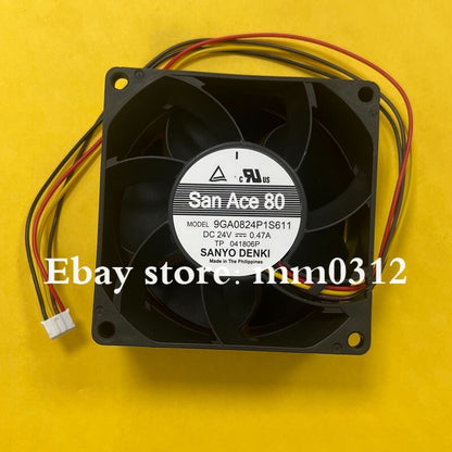 Sanyo 9GA0824P1S611 8038 24VDC 0.47A 8CM 4-wire inverter cooling fan
