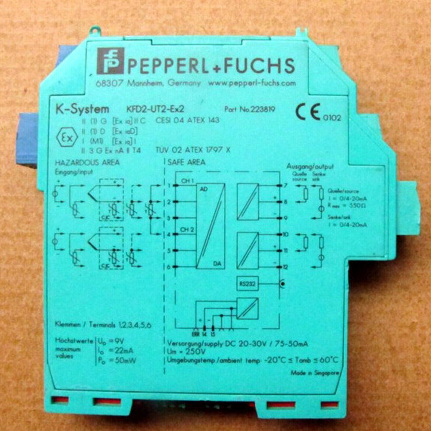 Pepperl+Fuchs Safety Barrier KFD2-UT2-Ex2 - PEPPERL+FUCHS