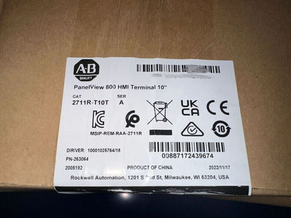 Allen Bradley New Factory Sealed 2711R-T10T PanelView 800 Terminal 10-inch Color HD HMI - ALLEN BRADLEY