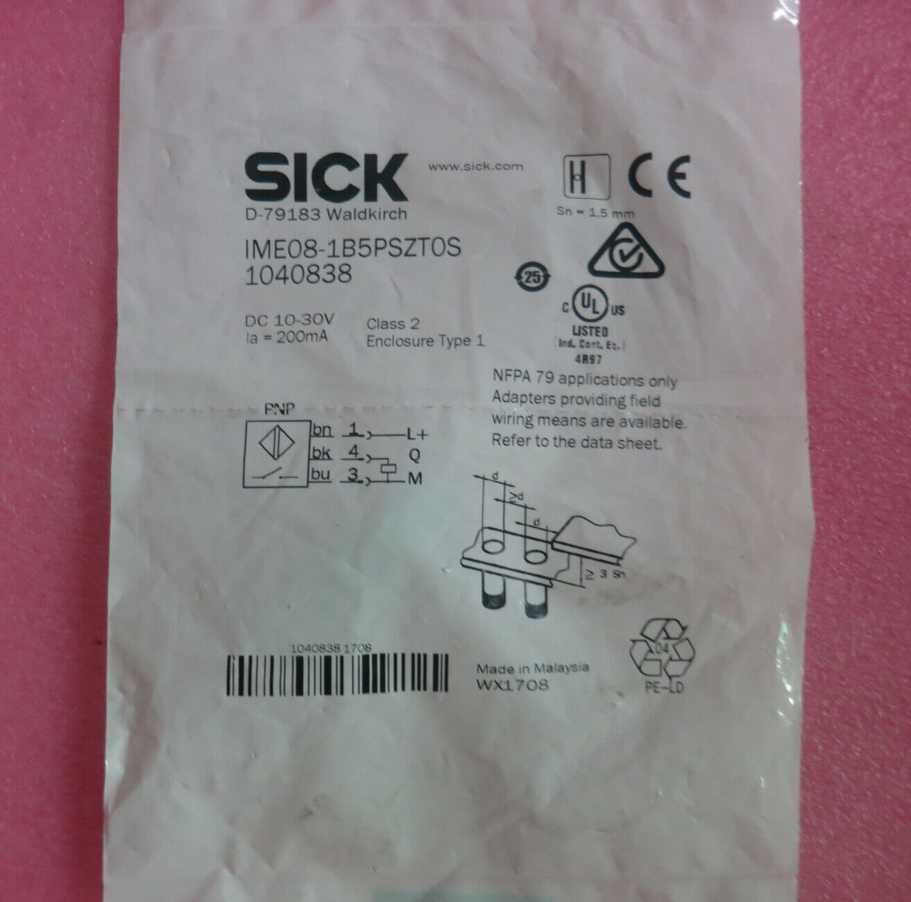 SICK Proximity Switch Sensor IME08-1B5PSZT0S Fast - SICK